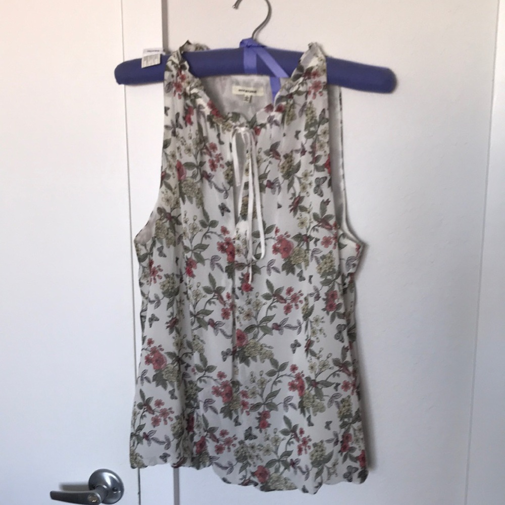 Max Studio sleeveless blouse Sz L floral print